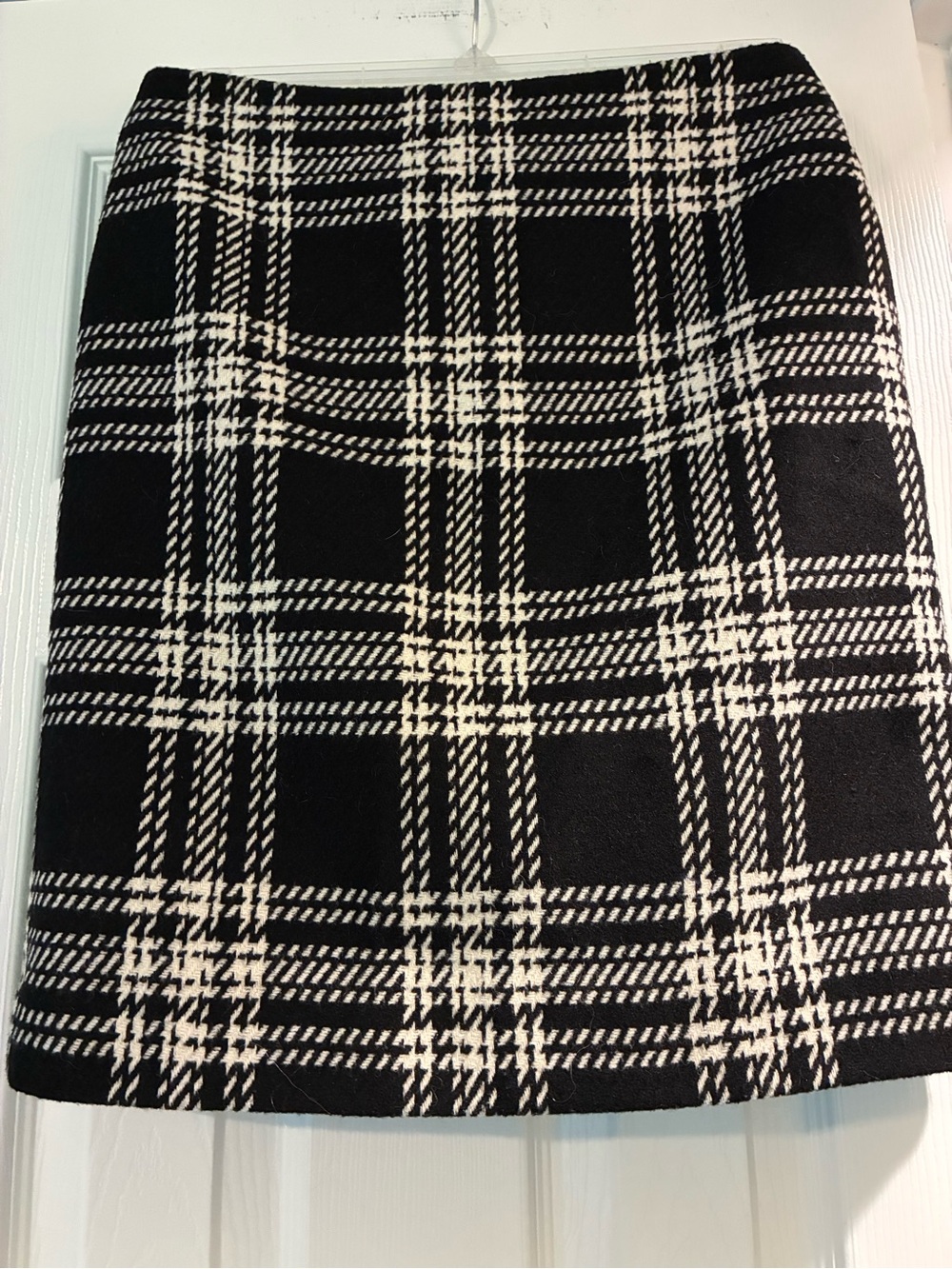 Talbots Black and White Plaid Pencil Skirt